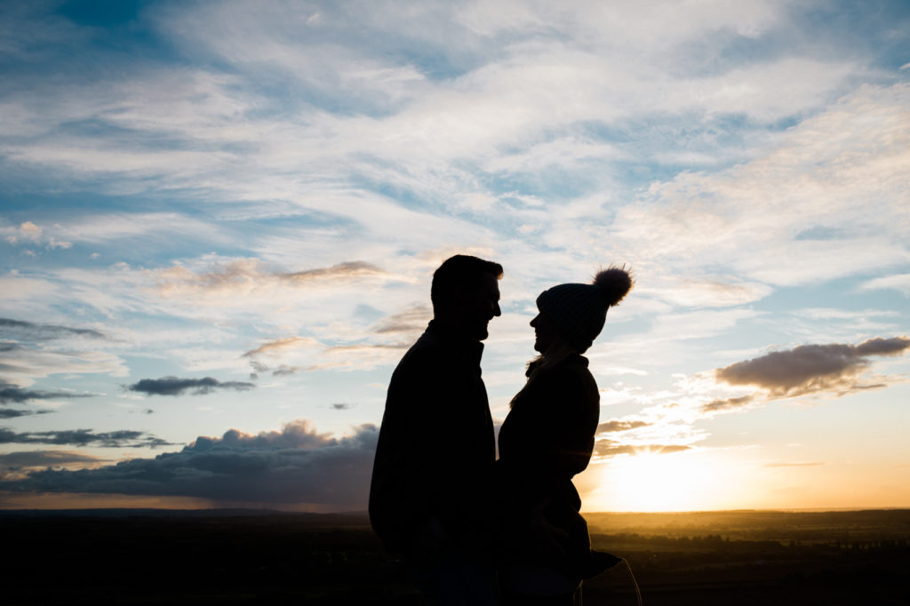 pre wedding shoot couple sun set natural photography warwickshire