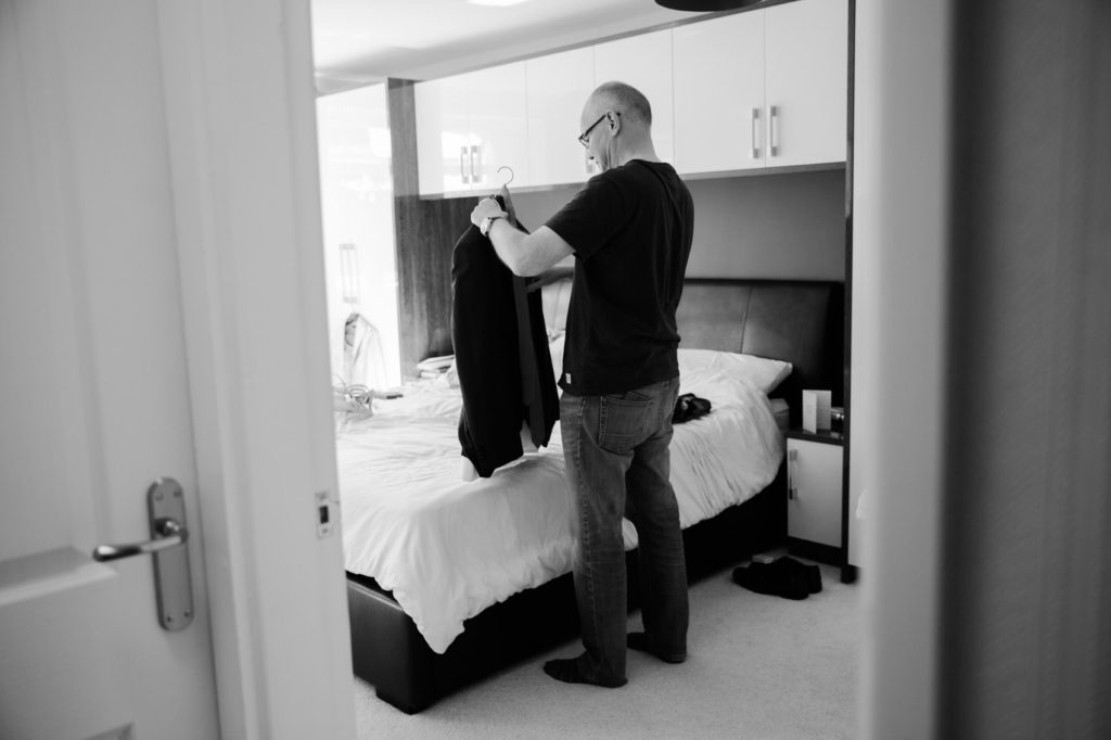 father of the bride preparing
